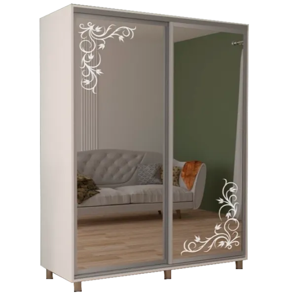 Dulap cupe Mobildor-Lux ARON 1200 desen 8681 120 x 60 x 220 / LPAL / Alb briliant photo 1