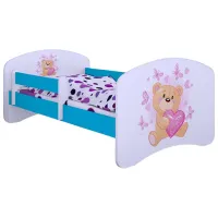 Pat pentru copii Happy Babies Happy Teddy Bear 80 x 160 cm/ Placa/ White