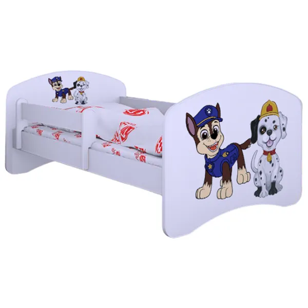 Pat pentru copii Happy Babies Happy Two Dogs 70 x 140 cm/ Placa/ White photo 1