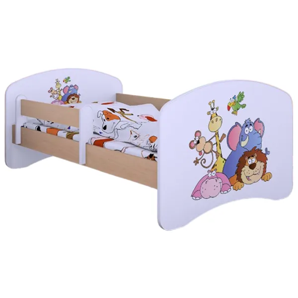 Детская кровать Happy Babies Happy Safari 80 x 160 см/ Щит/ Белый photo 1