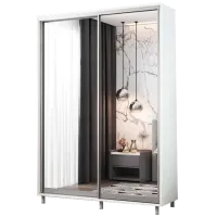 Шкаф cupe Mobildor-Lux ARON S 1500 8681 150 x 60см x 220 / LPAL / Бриллиантовый белый