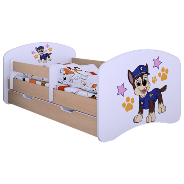 Pat pentru copii Happy Babies Happy Police Dog 70 x 140 cm/ Placa/ White photo 1