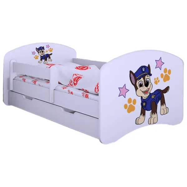 Pat pentru copii Happy Babies Happy Police Dog 70 x 140 cm/ Placa/ White photo 1