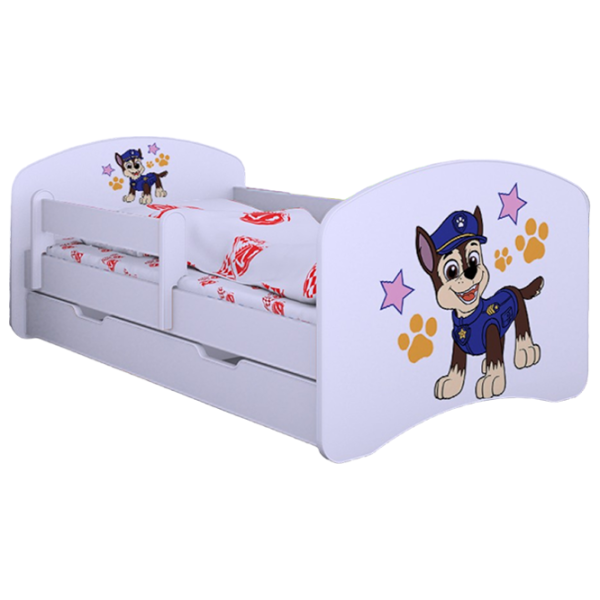Pat pentru copii Happy Babies Happy Police Dog 70 x 140 cm/ Placa/ White photo 1