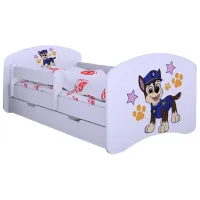 Pat pentru copii Happy Babies Happy Police Dog 70 x 140 cm/ Placa/ White