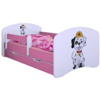 Pat pentru copii Happy Babies Happy Fire Dog 80 x 160 cm/ Placa/ White