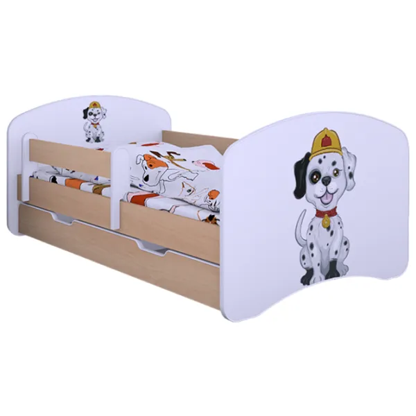 Pat pentru copii Happy Babies Happy Fire Dog 80 x 160 cm/ Placa/ White photo 1