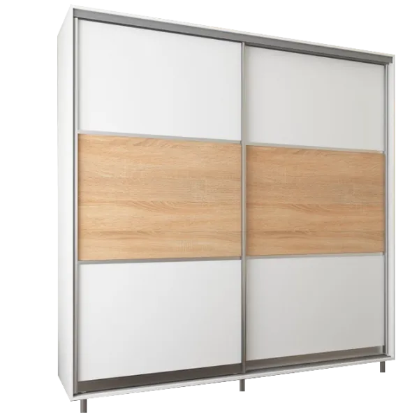 Dulap cupe Mobildor-Lux ARON 1900 K 8681 190 x 60 x 220 / PAL / Alb briliant photo 1