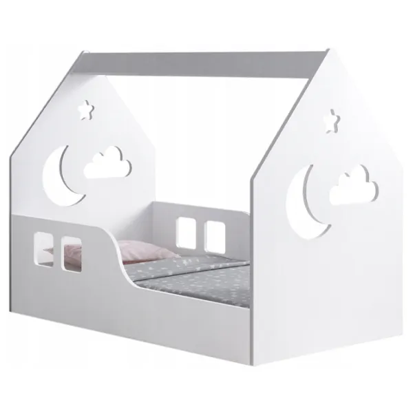 Детская кровать Happy Babies House Cloud 70 x 140 см / ЛДСП / Белый photo 1