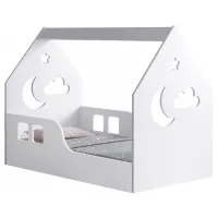Pat pentru copii Happy Babies House Cloud 70 x 140 cm / PAL / White