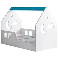 Pat pentru copii Happy Babies House Cloud 70 x 140 cm / PAL / White