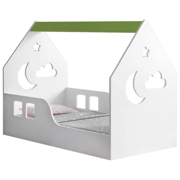 Детская кровать Happy Babies House Cloud 70 x 140 см / ЛДСП / Белый photo 1