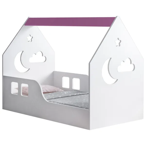 Детская кровать Happy Babies House Cloud 70 x 140 см / ЛДСП / Белый photo 1