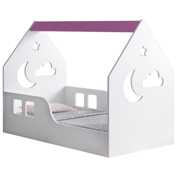 Детская кровать Happy Babies House Cloud 70 x 140 см / ЛДСП / Белый photo 1