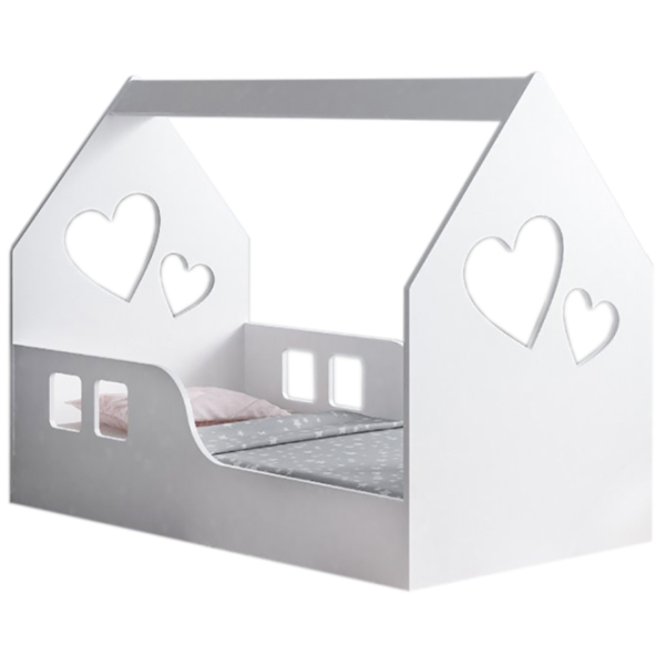 Детская кровать Happy Babies House Heart 70 x 140 см / ЛДСП / Белый photo 1