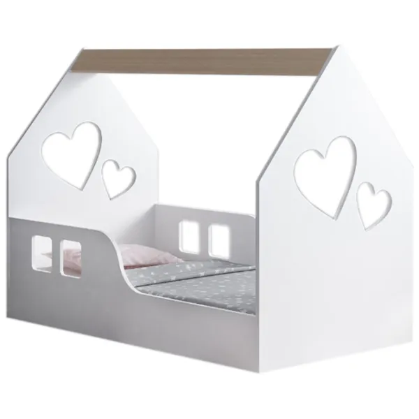 Детская кровать Happy Babies House Heart 70 x 140 см / ЛДСП / Белый photo 1