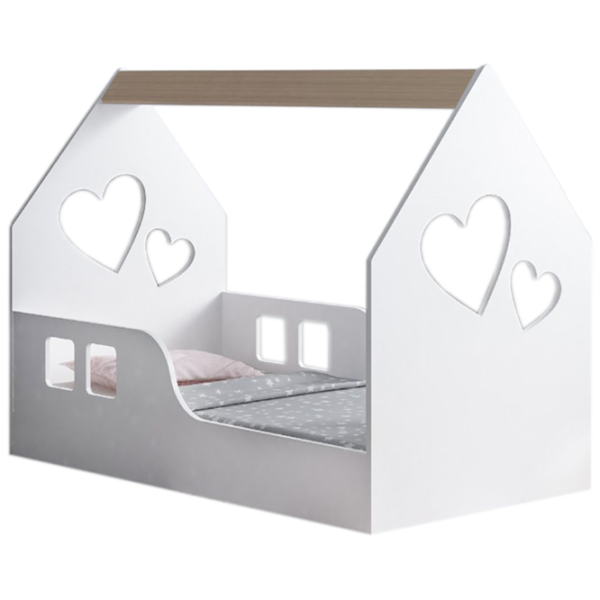 Детская кровать Happy Babies House Heart 70 x 140 см / ЛДСП / Белый photo 1