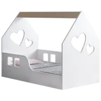 Детская кровать Happy Babies House Heart 70 x 140 см / ЛДСП / Белый