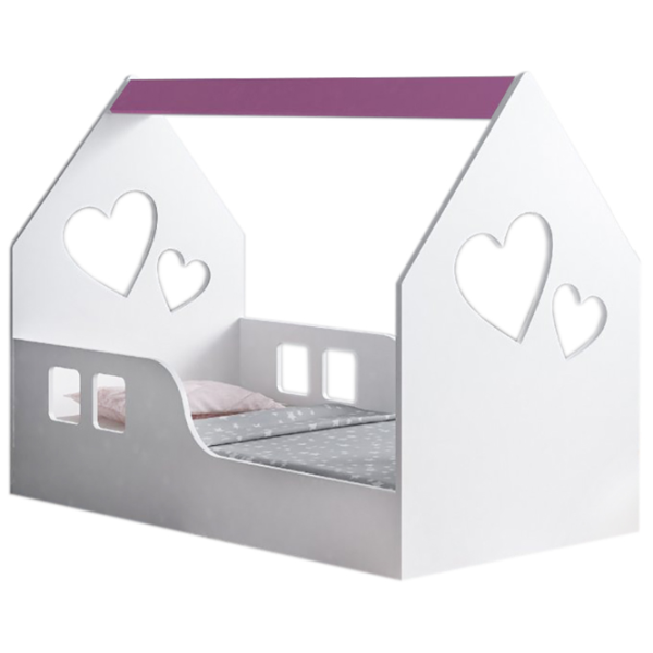 Детская кровать Happy Babies House Heart 70 x 140 см / ЛДСП / Белый photo 1