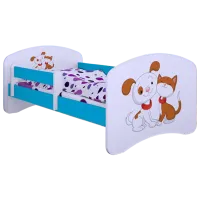 Pat pentru copii Happy Babies Happy Dog and Cat 80 x 160 cm/ Placa/ White