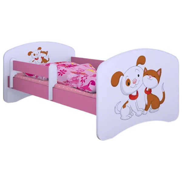 Детская кровать Happy Babies Happy Dog and Cat 80 x 160 см/ Щит/ Белый photo 1