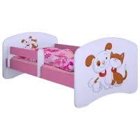 Детская кровать Happy Babies Happy Dog and Cat 80 x 160 см/ Щит/ Белый