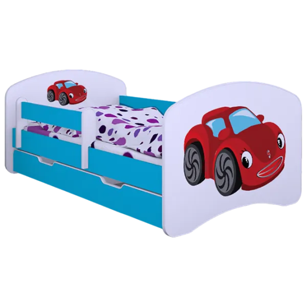 Pat pentru copii Happy Babies Happy Fairy Car 70 x 140 cm/ Placa/ White photo 1