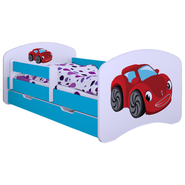 Pat pentru copii Happy Babies Happy Fairy Car 70 x 140 cm/ Placa/ White photo 1