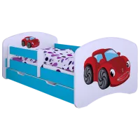 Pat pentru copii Happy Babies Happy Fairy Car 70 x 140 cm/ Placa/ White