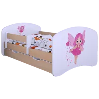 Pat pentru copii Happy Babies Happy Fairy 70 x 140 cm/ Placa/ White