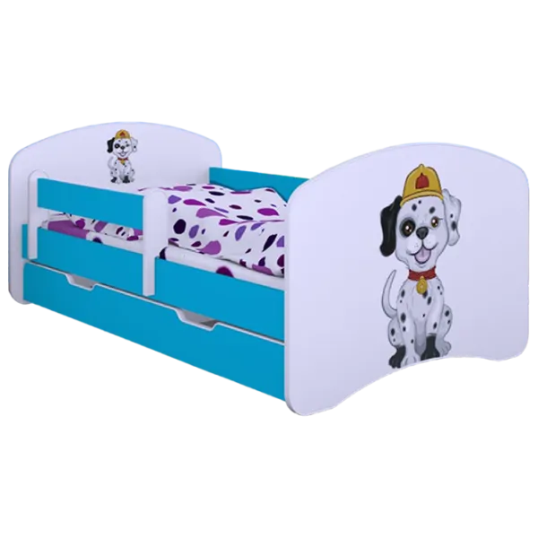 Pat pentru copii Happy Babies Happy Fire Dog 80 x 160 cm/ Placa/ White photo 1