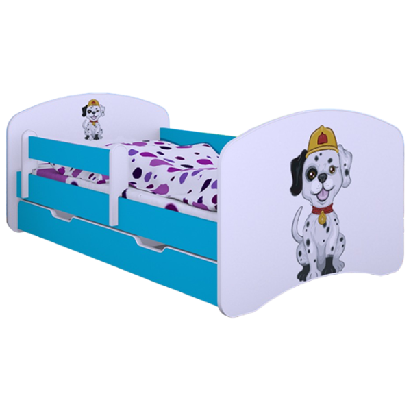 Pat pentru copii Happy Babies Happy Fire Dog 80 x 160 cm/ Placa/ White photo 1