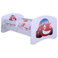 Детская кровать Happy Babies Happy Auto 70 x 140 см/ Щит/ Белый