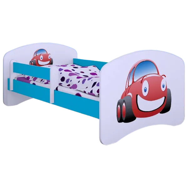 Pat pentru copii Happy Babies Happy Auto 70 x 140 cm/ Placa/ White photo 1