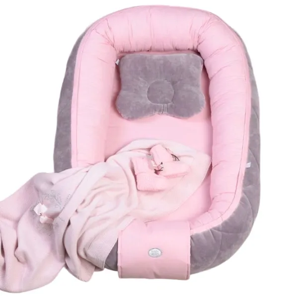 Babynest Veres Velour (2600000095099) Bumbac/ Pink photo 1 Babynest Veres Velour (2600000095099) Bumbac/ Pink photo 1