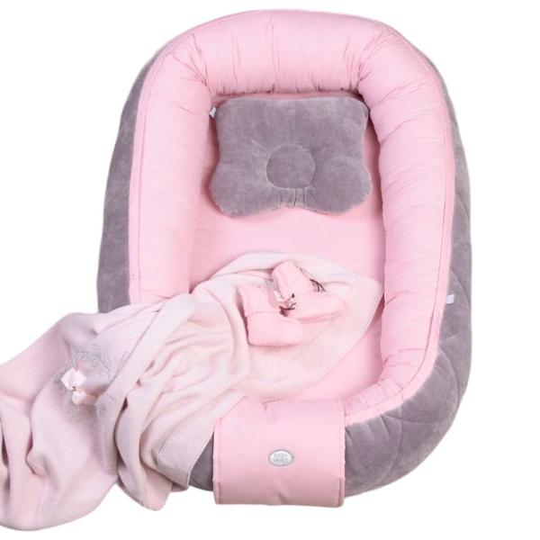 Babynest Veres Velour (2600000095099) Bumbac/ Pink photo 1 Babynest Veres Velour (2600000095099) Bumbac/ Pink photo 1
