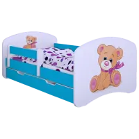 Детская кровать Happy Babies Happy Bear with Bow 80 x 160 см/ Щит/ Белый