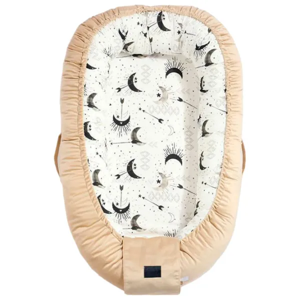 Babynest La Millou Best Nest Bright Luna (RZ-00003709) Bumbac/ Sand photo 1 Babynest La Millou Best Nest Bright Luna (RZ-00003709) Bumbac/ Sand photo 1
