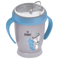 Sticluță cu pai Lovi 35/ 346 250 ml 12 luni/ Silicon, plastic/ Gray