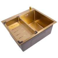 Кухонная мойка SanDonna HD5550 55 x 50 / Нержавеющая сталь / Золото