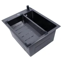 Chiuvetă SanDonna HD4050 50 x 40 / Oțel inoxidabil / Black