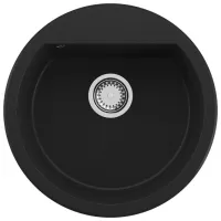 Кухонная мойка SanDonna Lena 510 51 x 51 / Искусственный камень / Черный металлик