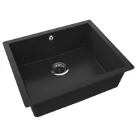 Кухонная мойка SanDonna Joanna 550 55 x 46 / Искусственный камень / Черный металлик