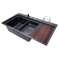 Chiuvetă SanDonna HD9250 92 x 50 / Oțel inoxidabil / Black