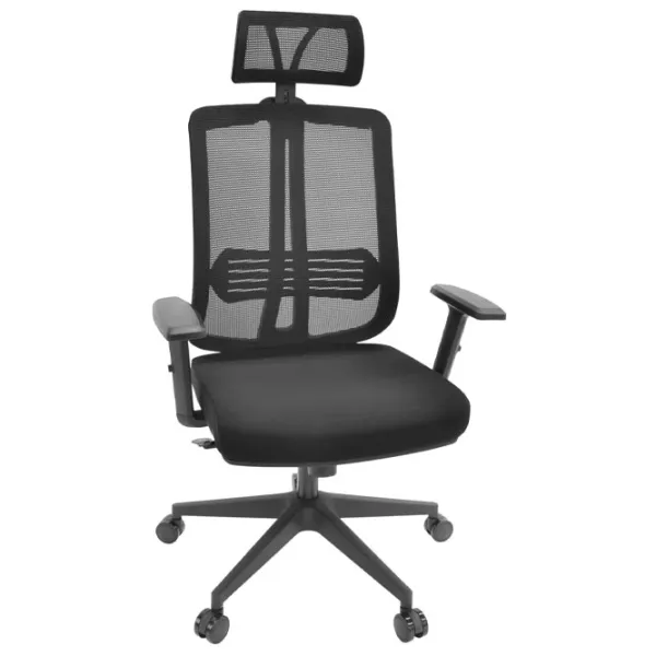 Fotoliu de birou DecoPrim Hermes Pânză, plasă acrilică/ Black photo 1 Fotoliu de birou DecoPrim Hermes Pânză, plasă acrilică/ Black photo 1