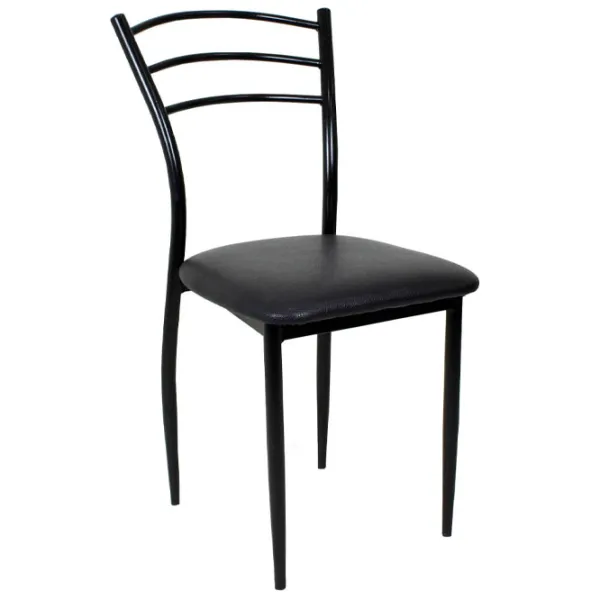 Scaun de bucătărie DecoPrim DC-55 ECO Piele/ Negru mat photo 1