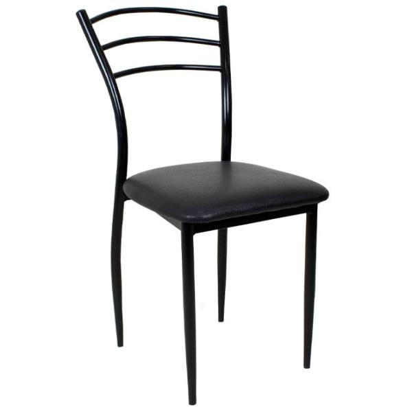 Scaun de bucătărie DecoPrim DC-55 ECO Piele/ Negru mat photo 1