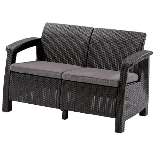 Canapea de grădină Keter Corfu Love Seat (223233) Plastic/ Graphite photo 1