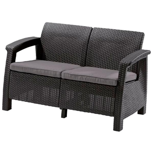 Canapea de grădină Keter Corfu Love Seat (223233) Plastic/ Graphite photo 1
