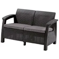 Canapea de grădină Keter Corfu Love Seat (223233) Plastic/ Graphite